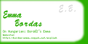 emma bordas business card